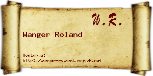 Wanger Roland névjegykártya