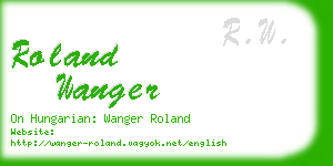 roland wanger business card